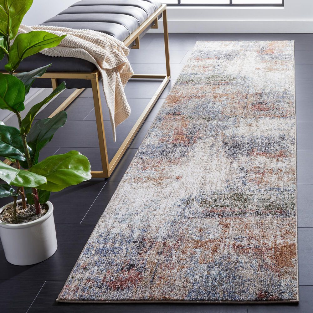 Safavieh Jasmine JSM334 2&#39;2&quot; x 9&#39; Ivory and Blue Runner, , large