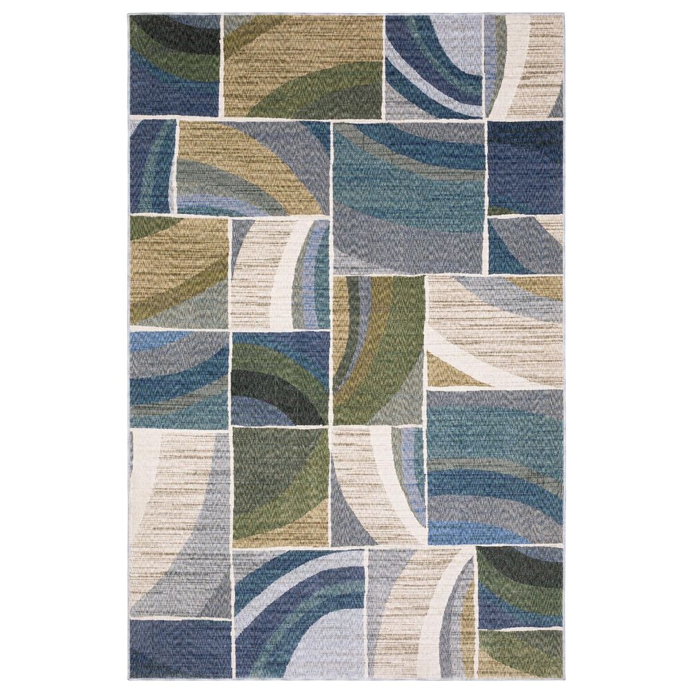 Oriental Weavers Tisdell TIS06 Blue and Green 3"9" x 5"2" Area Rug, , large