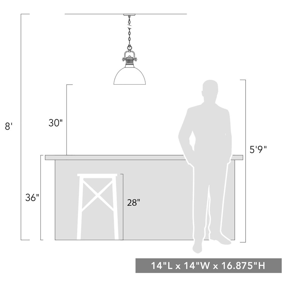 Golden Lighting Duncan 1-Light Pendant in Matte Black, , large