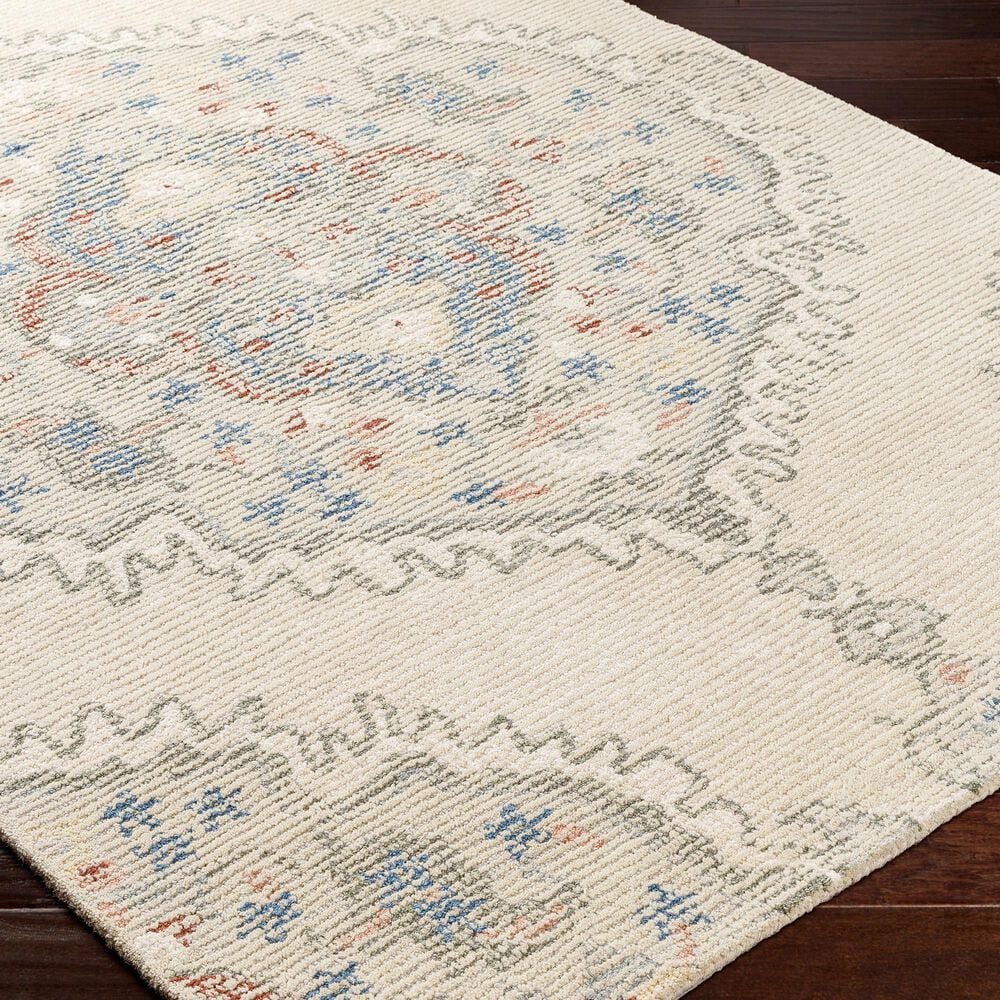 Surya Vivianne 8&#39; x 10&#39; Ivory, Dusty Sage, Brick Red and Dark Blue Area Rug, , large