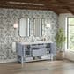 James Martin Vanities Breckenridge 60" Double Bathroom Vanity in Serenity Blue with 3 cm Eternal Jasmine Pearl Quartz Top and Rectangular Sinks, , large