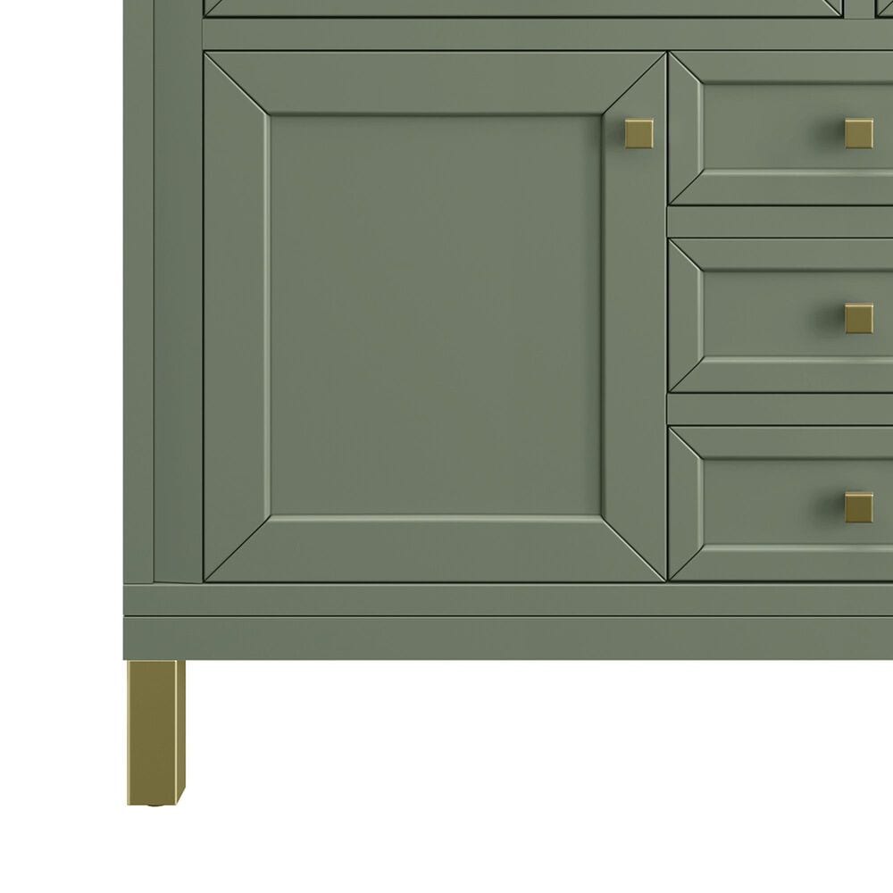 James Martin Vanities Chicago 48&quot; Single Bathroom Vanity in Smokey Celadon with 3 cm Victorian Silver Quartz Top and Rectangular Sink, , large