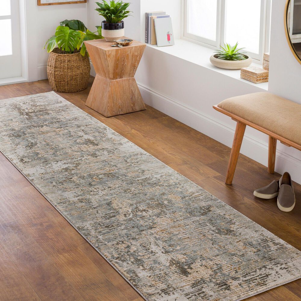 Surya Brunswick 2&#39;7&quot; x 3&#39;11&quot; Dusty Sage, Charcoal, Olive, Taupe, White, Teal, Light Beige and Gray Area Rug, , large