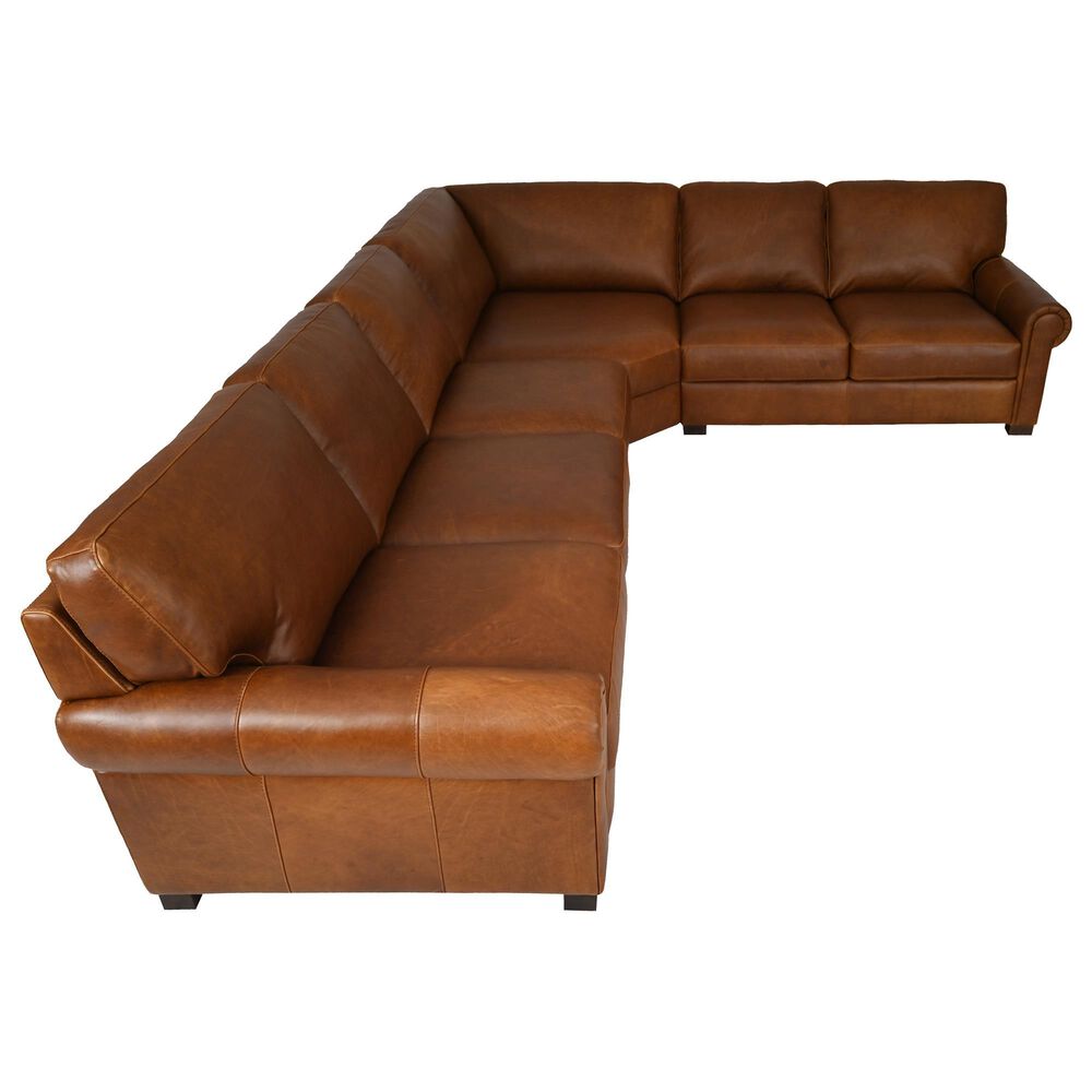 Bordeaux &amp; Co 4-Piece Leather Sectional in Leon Maple, , large