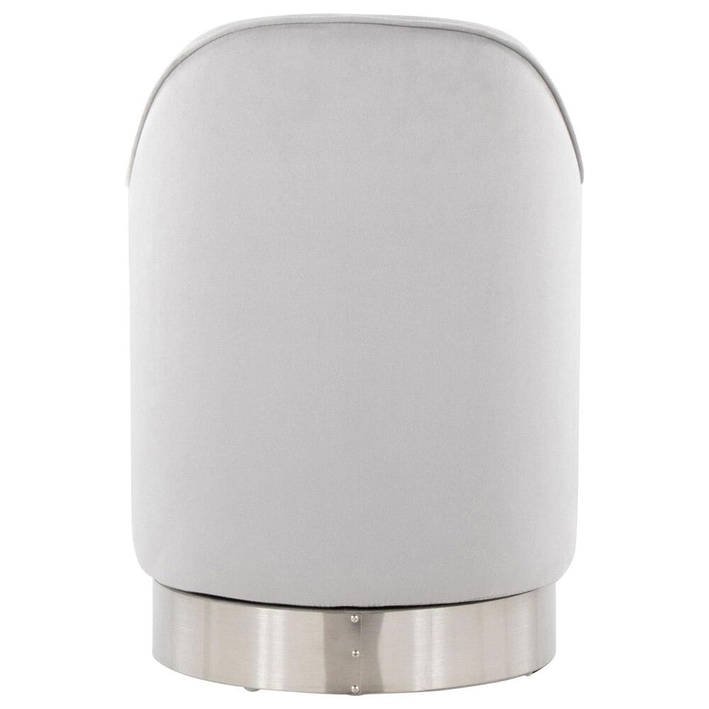 Lumisource Marla Vanity Stool with Silver Upholstered in Chrome, , large