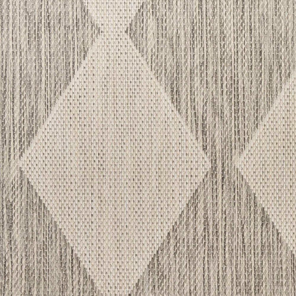 Nourison Positano Geometric Light Grey 5&#39; x 7&#39; Indoor/Outdoor Area Rug, , large