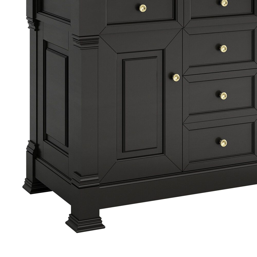 James Martin Vanities Brookfield 48" Single Bathroom Vanity in Black Onyx with 3 cm White Zeus Quartz Top and Rectangular Sink, , large