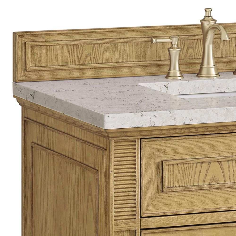James Martin Vanities Lorelai 36&quot; Single Vanity in Light Natural Oak with 3 cm Eternal Jasmine Pearl Quartz Top, , large