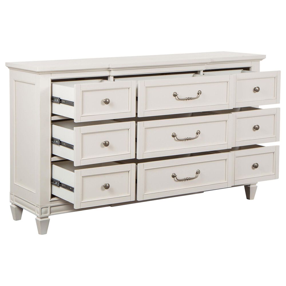 Nicolette Home Willowbrook 9-Drawer Dresser and Mirror in Egg Shell White, , large