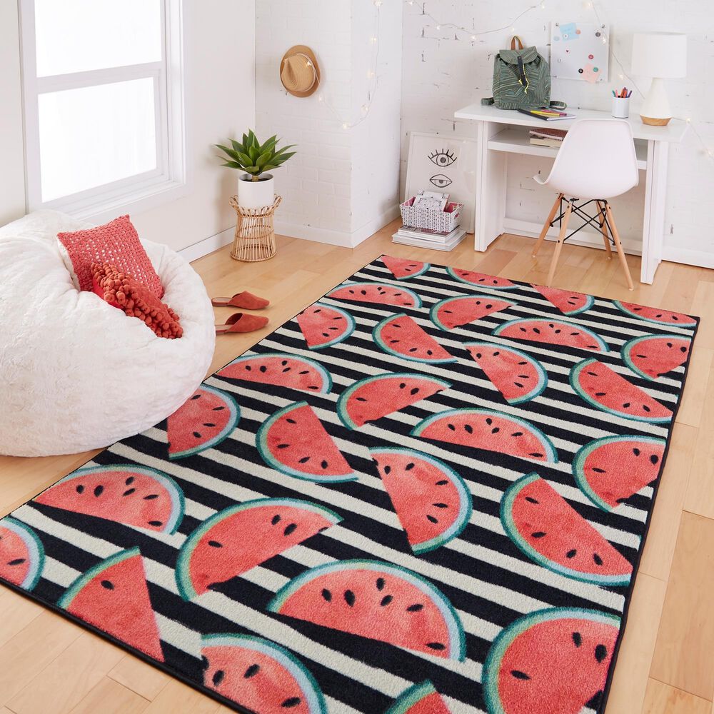 Karastan Prismatic  Z0440 A402 3&#39;4&quot; x 5&#39; Pink Kids Area Rug, , large