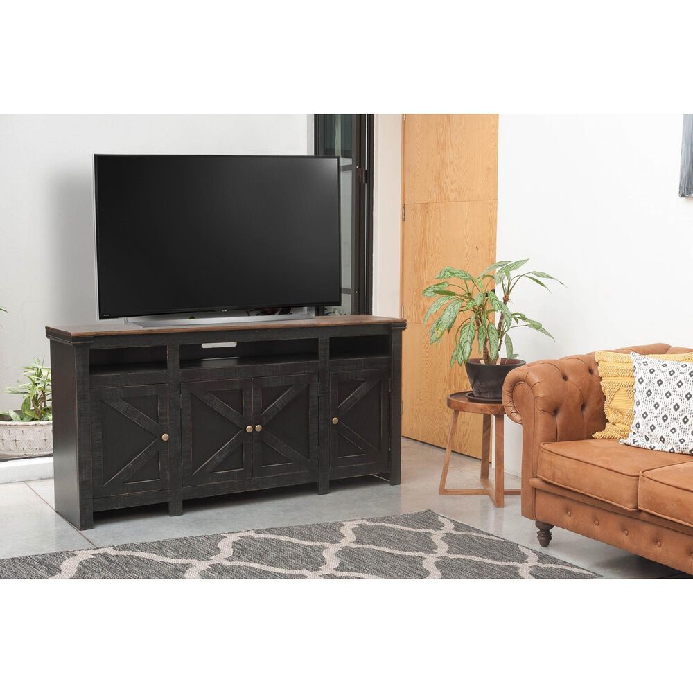 Loft &amp; Lumbar Oregon 70" TV Console in Black Distress, , large