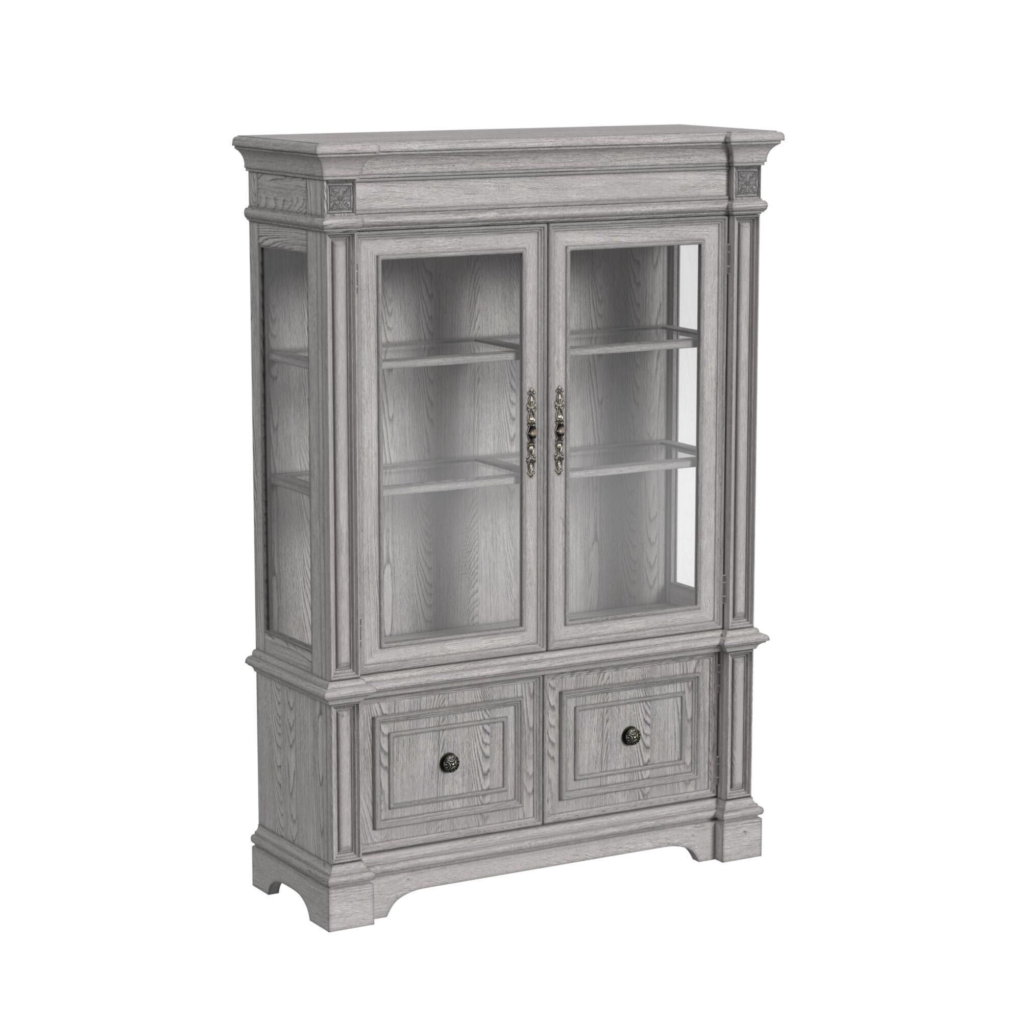 Mayberry Hill Glenmore Dining Curio in Aged Gray