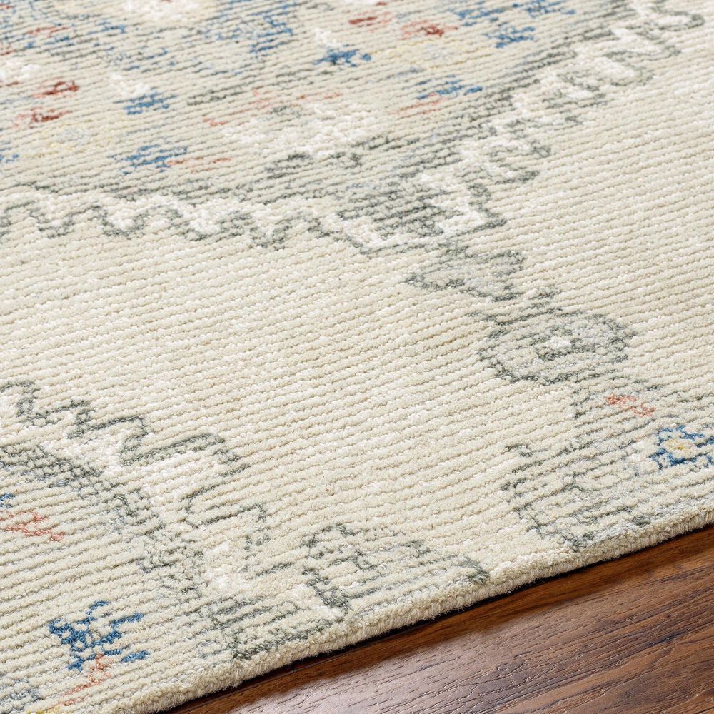 Surya Vivianne 2&#39; x 3&#39; Ivory, Dusty Sage, Brick Red and Dark Blue Area Rug, , large