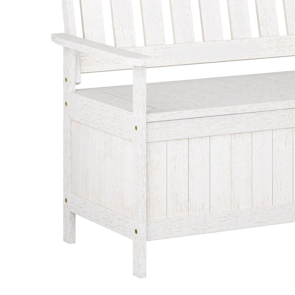 CorLiving Miramar Patio Storage Bench in White, , large
