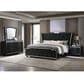 Pacific Landing Lorient 4 Piece King Wingback Bedroom Set in Black Velvet, , large