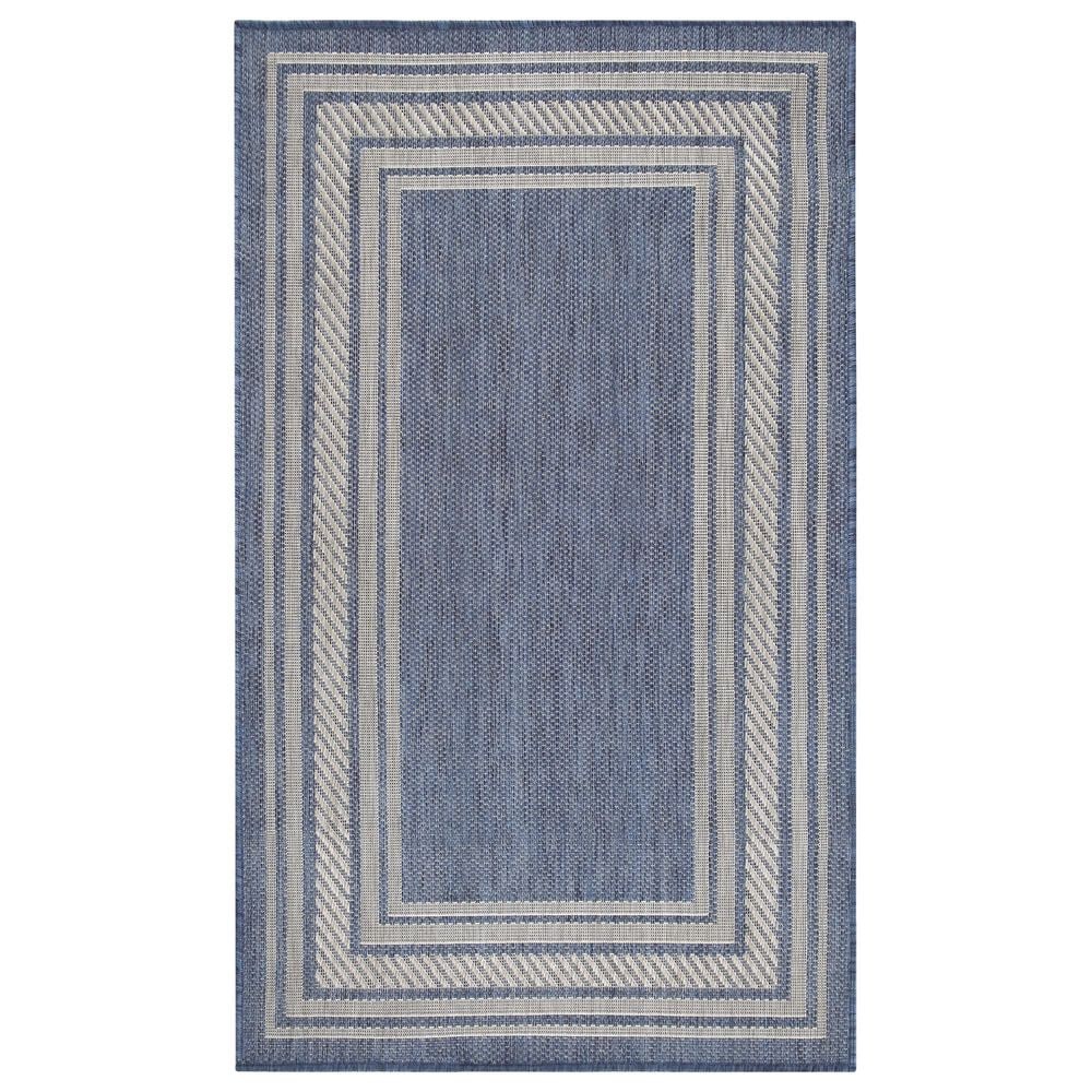 Nourison Horizon HOZ03 Denim 3" x 5" Indoor/Outdoor Area Rug, , large