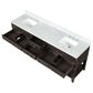 Lexora Home Norwalk 84" Double Bathroom Vanity in Brown Oak with White Carrara Marble Top and Rectangle Sink, , large
