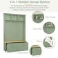HOMLUX 6-Hook Hall Tree with 2-Drawer in Green, , large