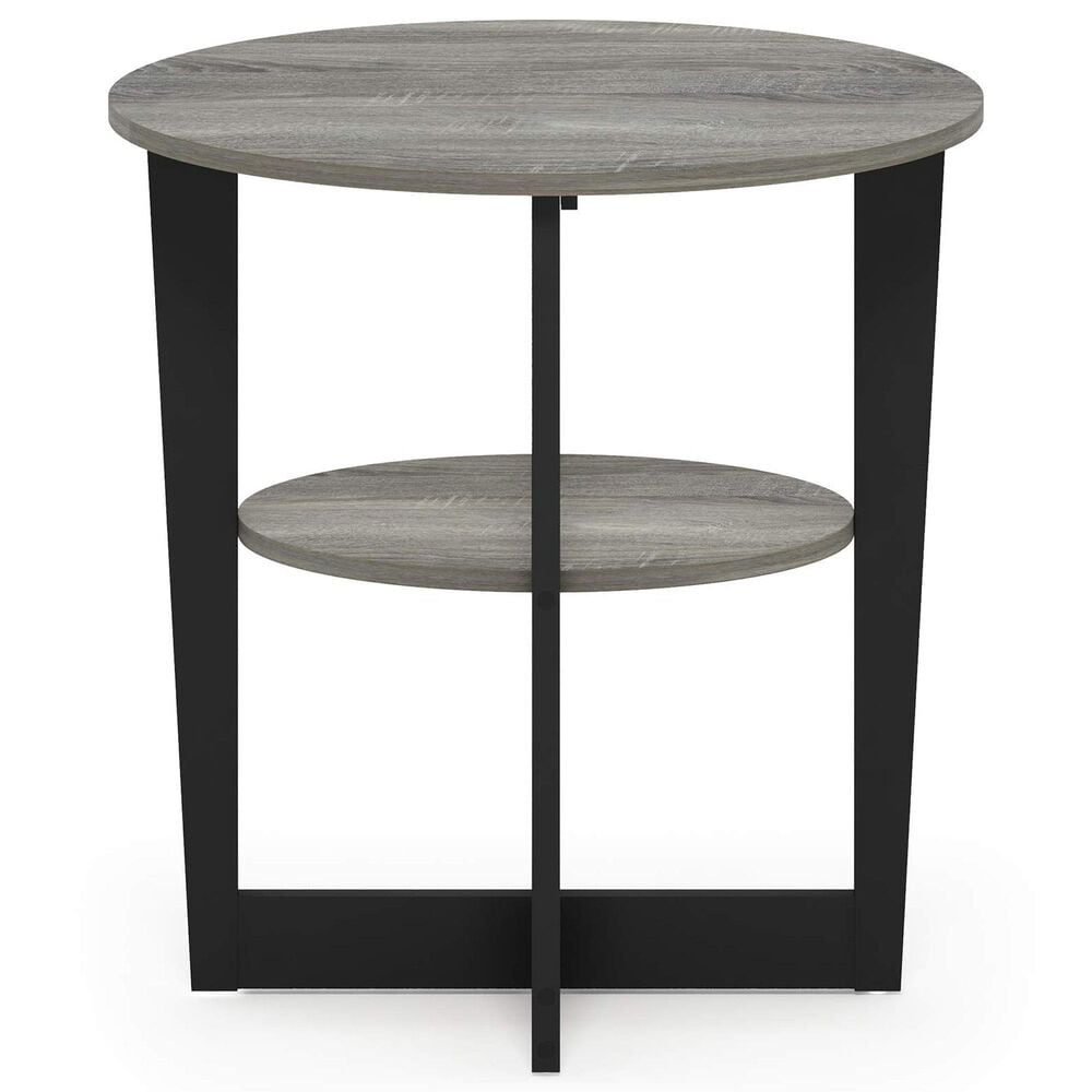 HOMLUX Oval End Table in French Oak and Black, , large