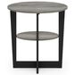 HOMLUX Oval End Table in French Oak and Black, , large