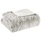 Hampton Park Zuri 60" x 70" Faux Fur Throw in Snow Leopard, , large