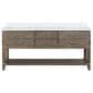 Lexora Home Norwalk 72" Double Bathroom Vanity in Grey Oak with White Carrara Marble Top and Rectangle Sink, , large