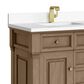 James Martin Vanities Brookfield 36" Single Bathroom Vanity in Pecan with Single Hole 3 cm White Zeus Quartz Top and Rectangular Sink, , large