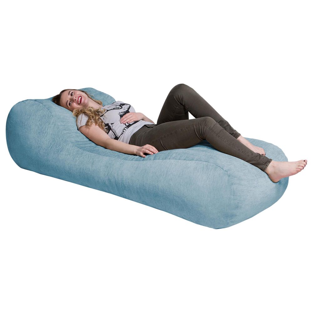 Jaxx Arlo Chaise Lounge Bean Bag Chair in Turquoise, , large
