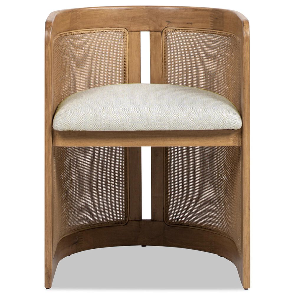 Jennifer Taylor Home Lilith Arm Chair with White Pepper Cushion in Natural, , large