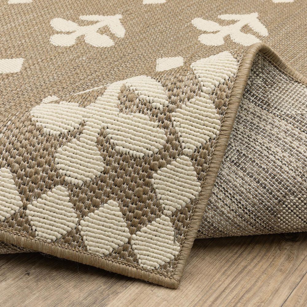 ROW by Oriental Weavers Zarina Floral Beige and Ivory 6'7" x 9'2" Indoor/Outdoor Area Rug, , large