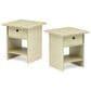 HOMLUX 1-Drawer Modern Nightstand with Open Shelf in Cream (Set of 2), , large