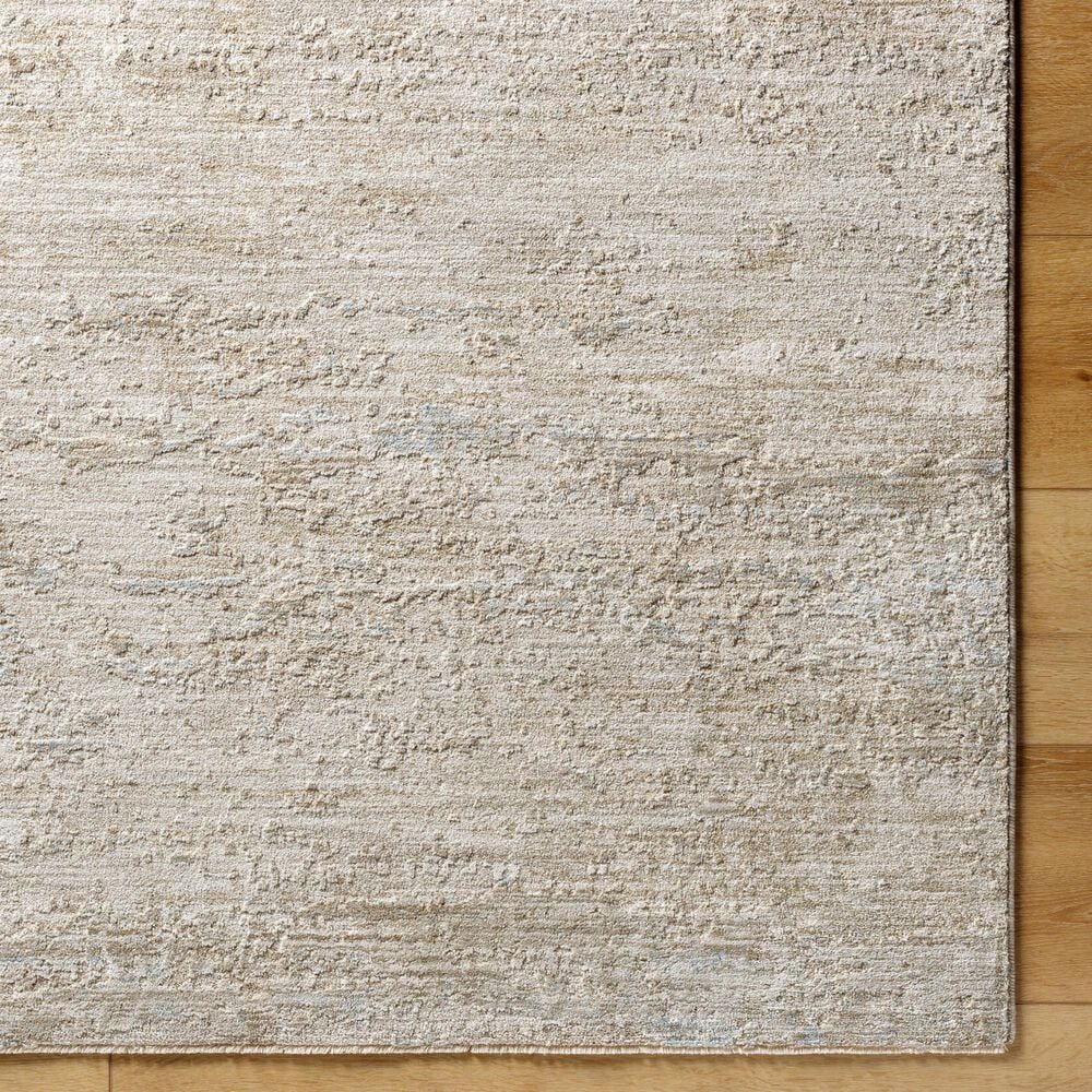 Surya Masterpiece Medium Gray, Light Gray, Cream and Ice Blue 2&#39;7&quot; x 7&#39;3&quot; Runner, , large