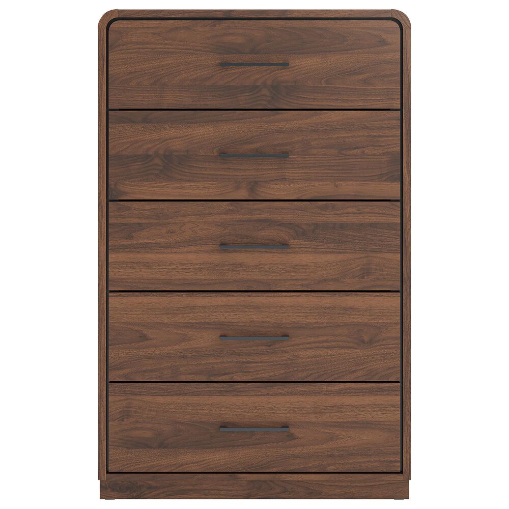 Ashley Fortlorn 5-Piece Queen Bedroom Set in Walnut Brown LED Light, , large