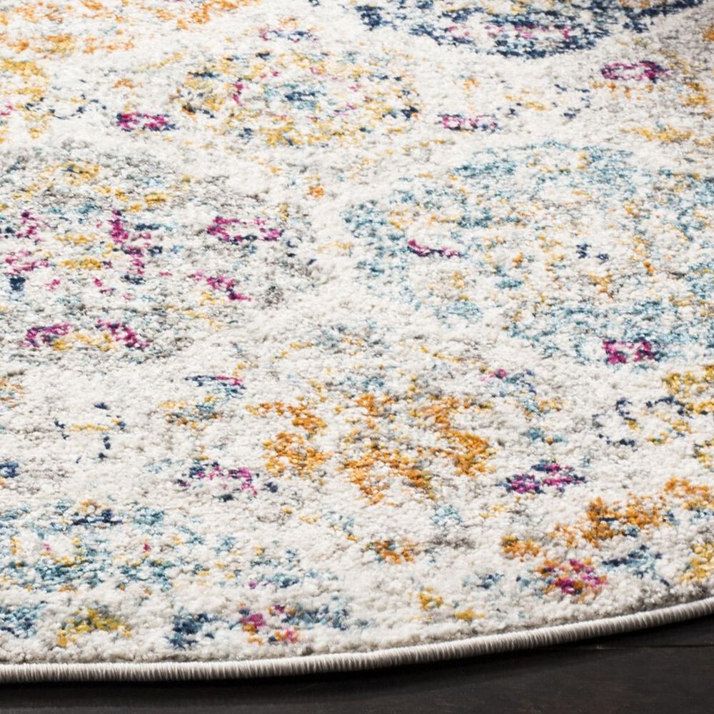 Safavieh Madison MAD611B-9R 9&#39; Round Cream and Multicolor Area Rug, , large