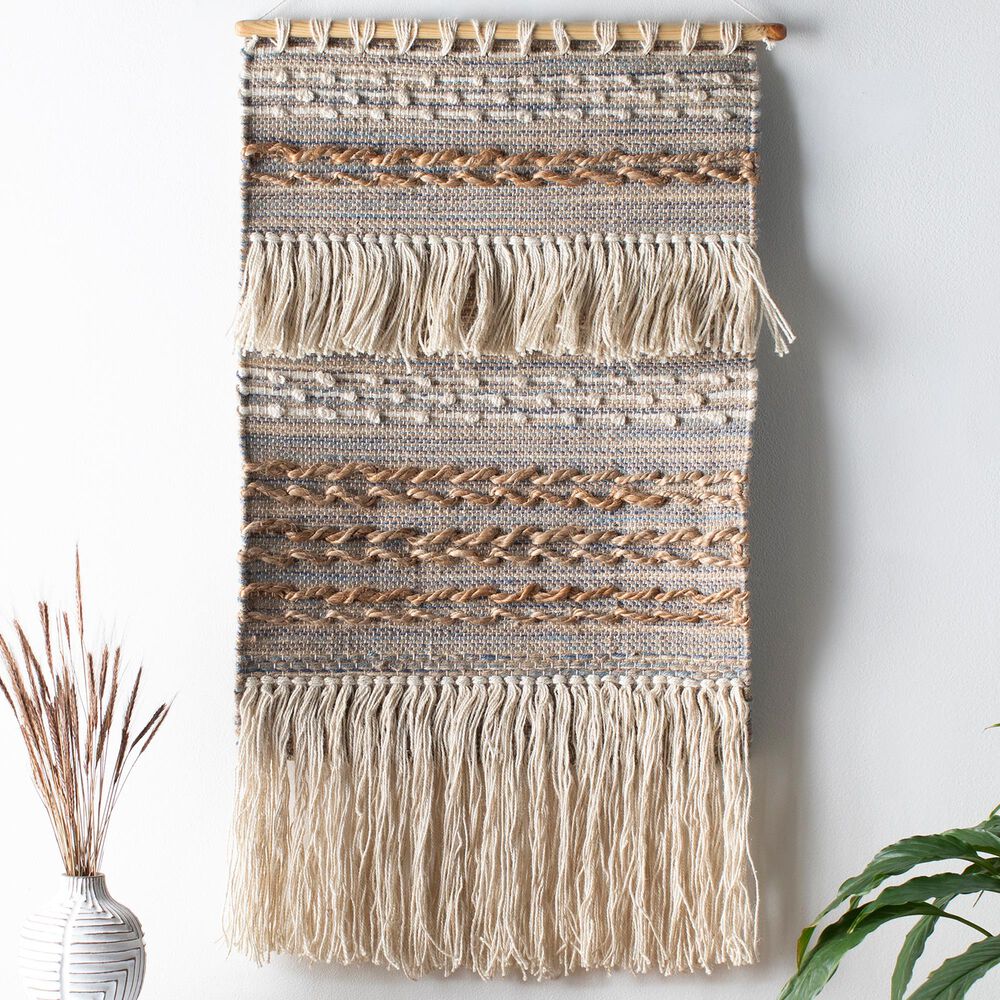 Surya Inc Yavan Wall Hanging In Tan Cream Blue Nebraska Furniture Mart