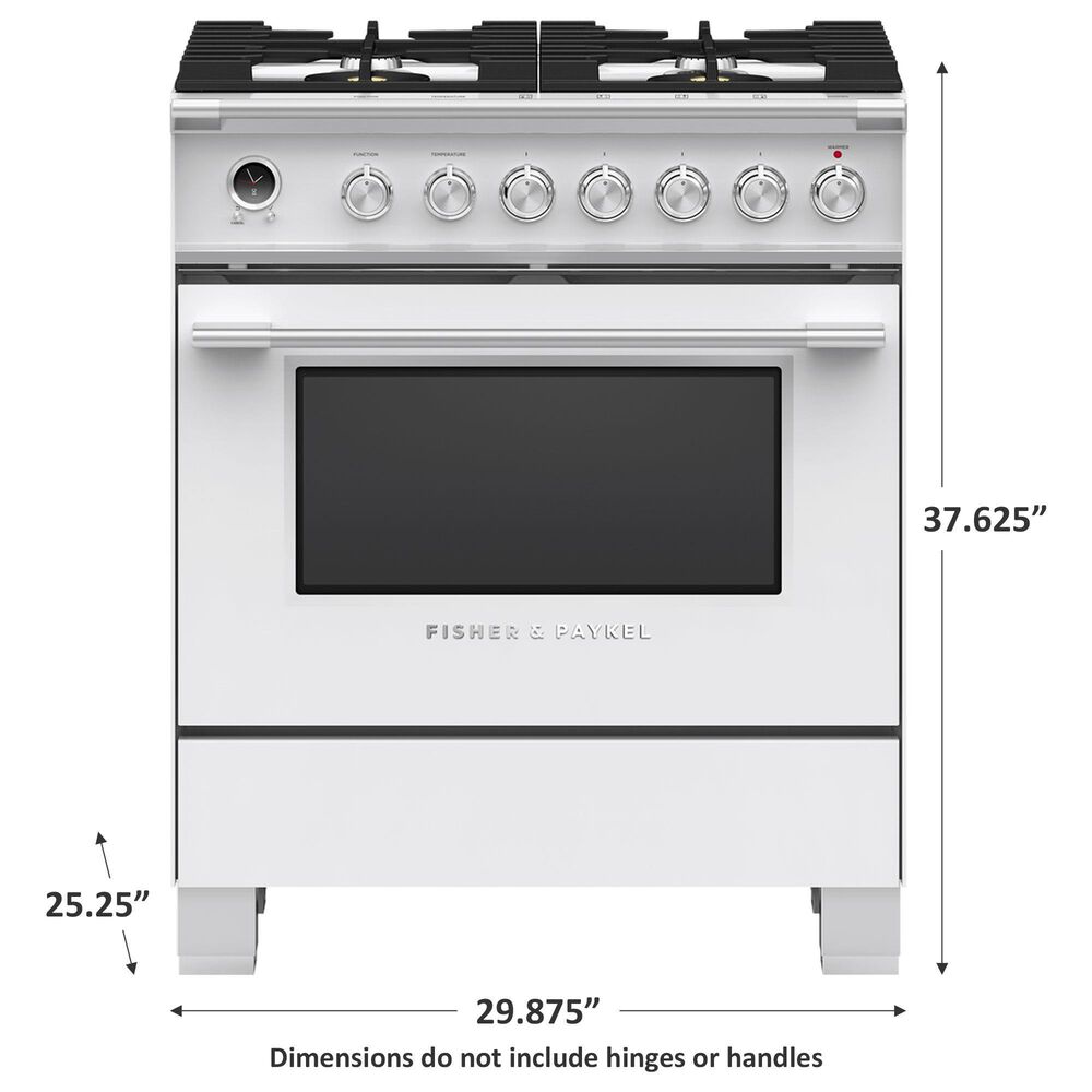 Fisher &amp; Paykel 30&quot; Freestanding Classic Dual Fuel Range in White, , large