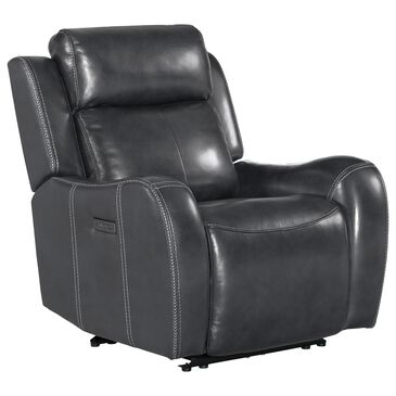 Hawthorne Furniture Wainwright Recliner with Power Headrest in Charcoal Gray, , large