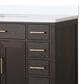 Lexora Home Abbey 48" Single Bathroom Vanity in Brown Oak with 2 cm White Quartz Top and Rectangular Sink, , large
