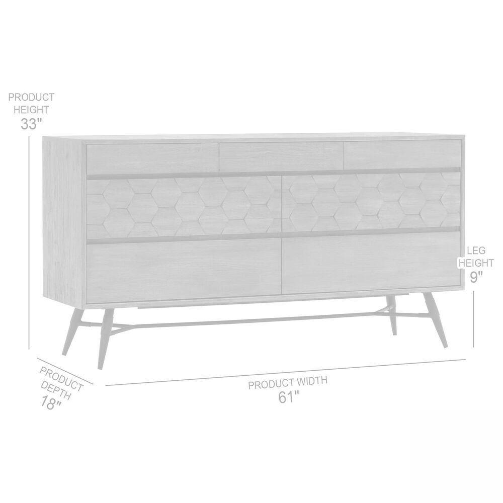 Blue River Makena 6 Drawer Dresser in Gray Acacia Wood, , large