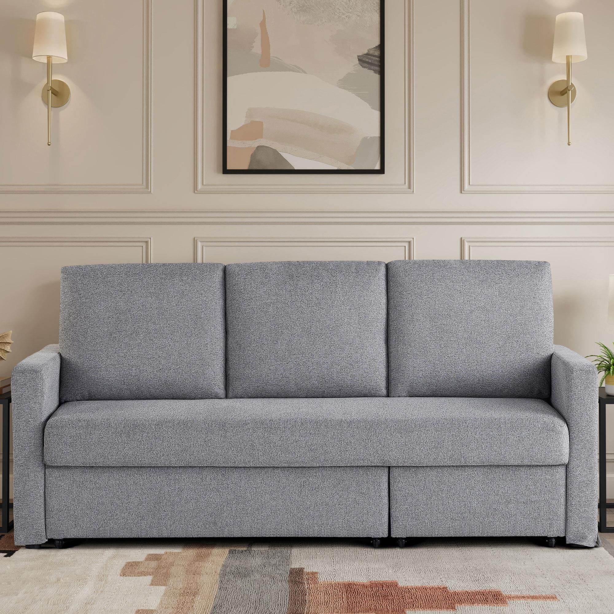 Serta Mia Convertible Sofa in Light Gray