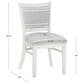 Linon Home Decor Lainey Side Chair with Light Grey Stripe Cushion in White (Set of 2), , large