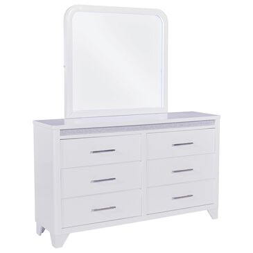 Ashley Jarlee 6-Drawer Dresser and Mirror in White, , large