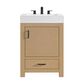 37B Alanya 24" Single Bathroom Vanity in Warm Oak with White Composite Stone Top, , large