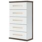 Ashley Kendanport 5-Drawer Chest in Dark Brown and Matte White, , large