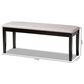 Baxton Studio Teresa Dining Bench with Grey Cushion in Dark Brown, , large
