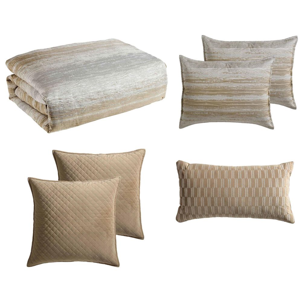 Hallmart Collectibles Jeremy 6-Piece Queen Comforter Set in Gold, , large