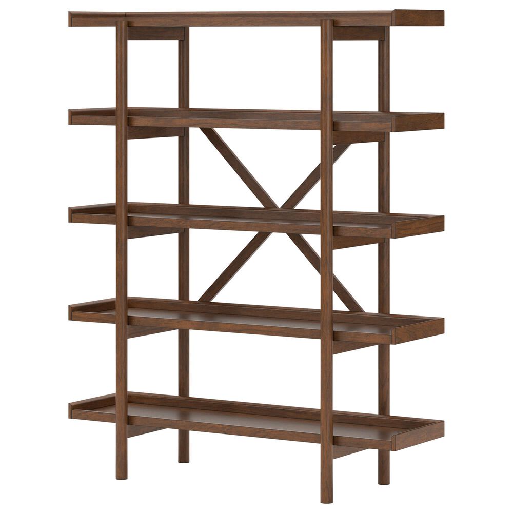 Ashley Lyncott 2-Piece Desk and Bookcase Set in Brown, , large