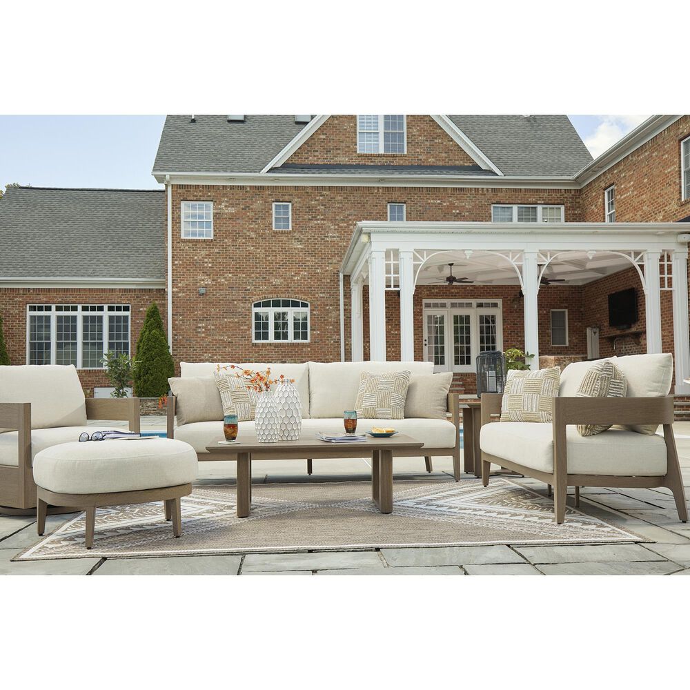 Ashley Serene 4-Piece Patio Conversation Set in White, , large