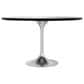 Leisuremod LeisureMod Verve Collection 48 Round Dining Table, Brushed Chrome Base with Black MDF Top, , large