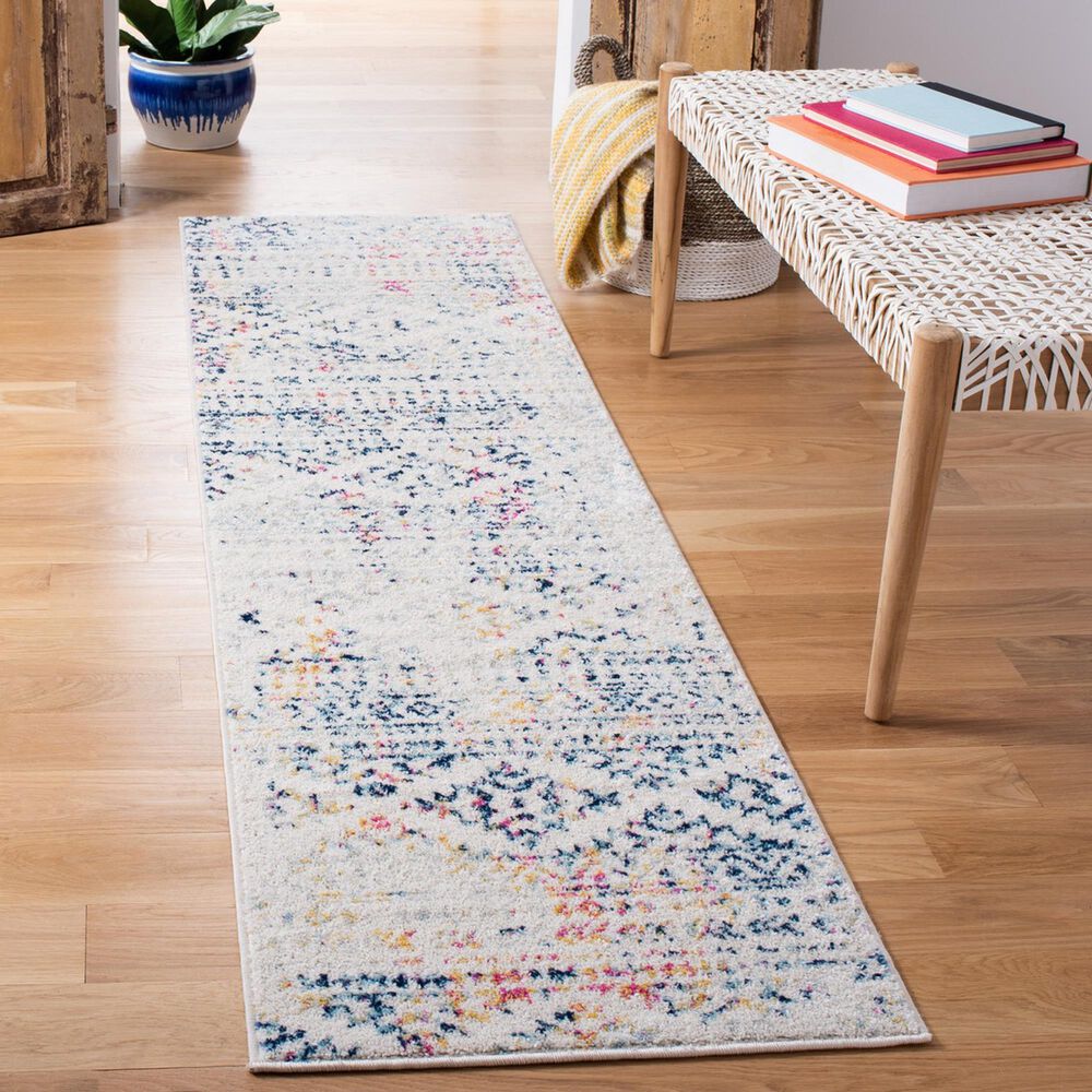 Safavieh Tulum 2&#39; x 8&#39; Ivory and Blue Runner, , large